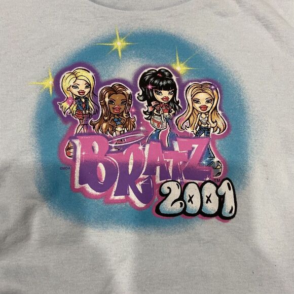 Bratz Women's Cinched Graphic Long Sleeve Light Blue Size L - Picture 5 of 6